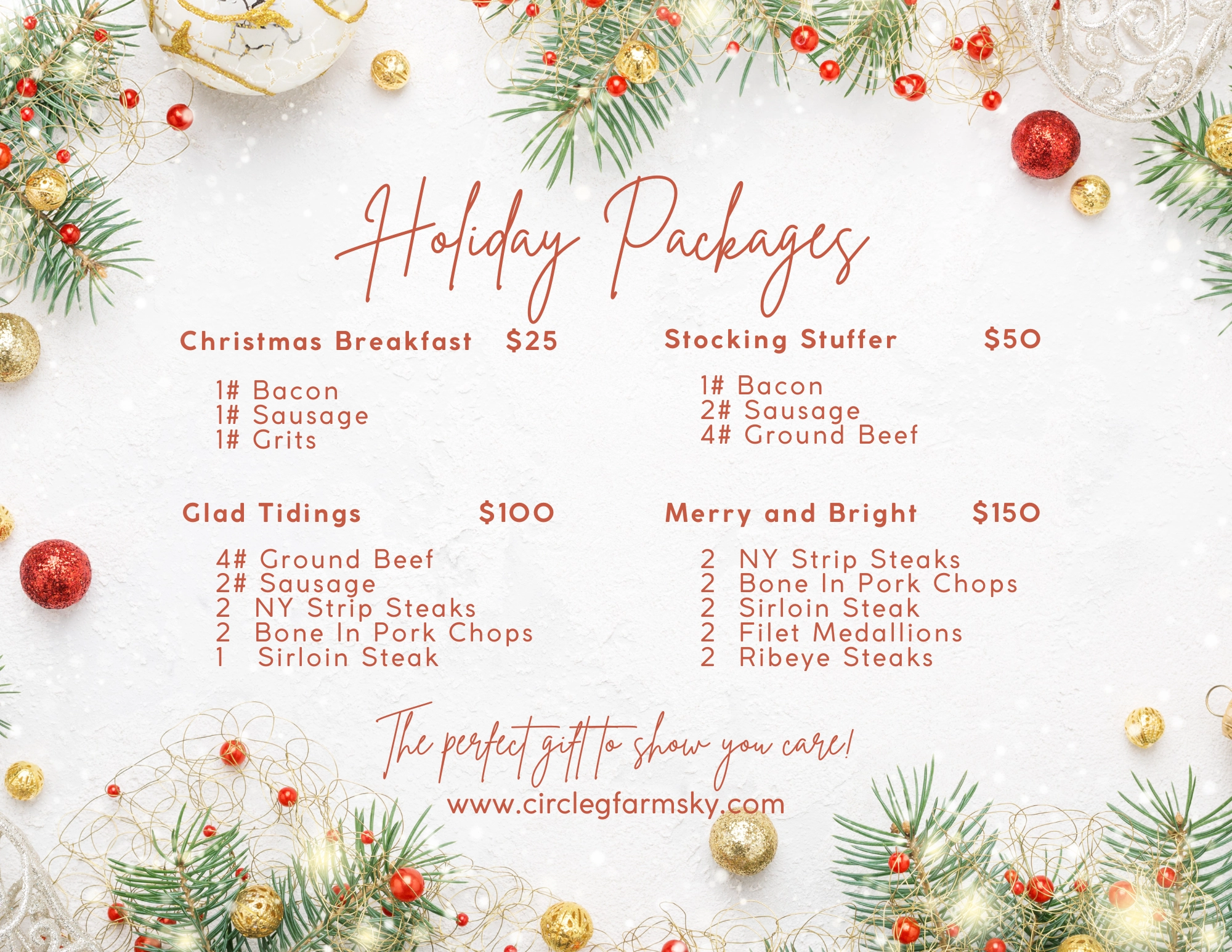 Holiday Packages from Circle G Farms