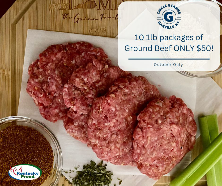 10 1 lb. packages of Ground Beef for $50